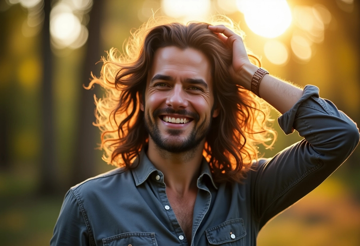 cheveux longs  homme